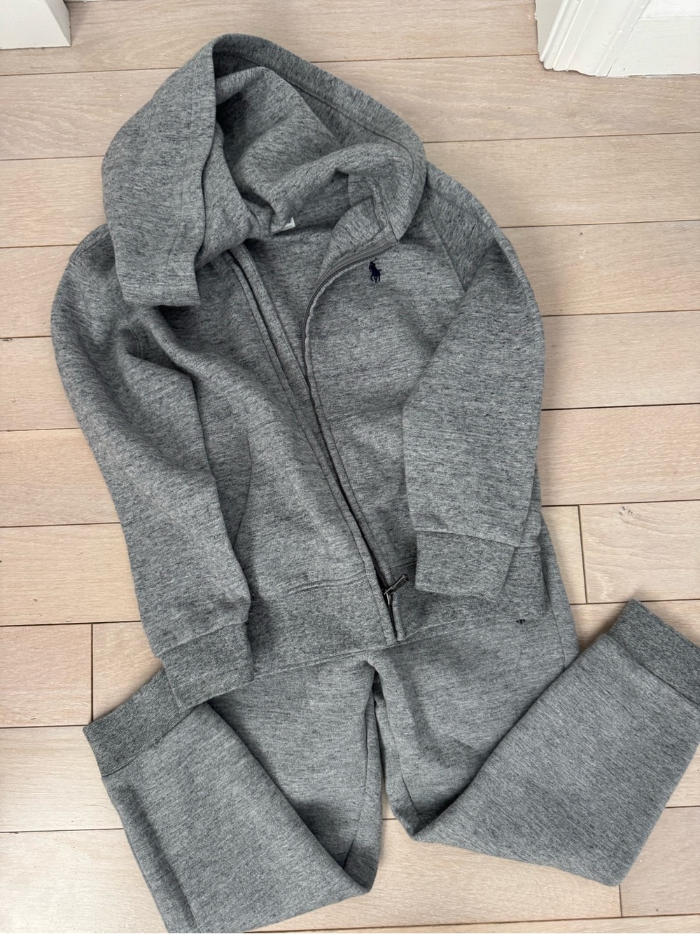 Ralph Lauren Heather Gray Zip Hoodie & Joggers Set